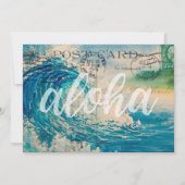 Hawaiian Wave Briefkaart Luau Uitnodiging (Voorkant)