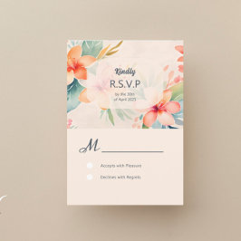 Hawaiian Wedding RSVP Reageer Kaarten