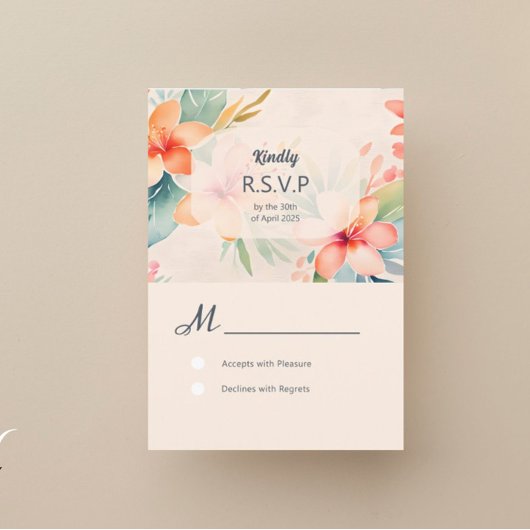 Hawaiian Wedding RSVP Répondre Cartes