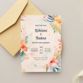 Hawaiian Wedding Save the Date Uitnodiging