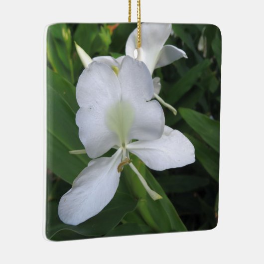 Hawaiian White Ginger Flower Keramisch Ornament (Rechts)