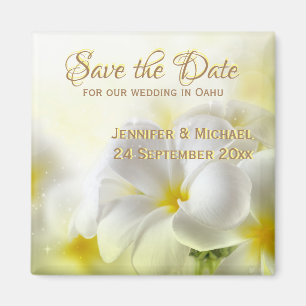 Hawaiian White Plumeria Magneet