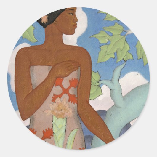 'Hawaiian Woman' - Arman Manookian Sticker (Devant)