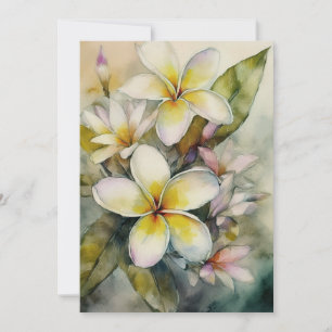 Hawaiian Yellow Plumeria Feestdagenkaart