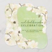 Hawaiian Zachte Zon Witte Bloemen Kerst: Groen Kaart (Voorkant / Achterkant)