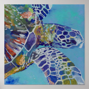 Hawaiian Zee Turtle Honu Art Poster