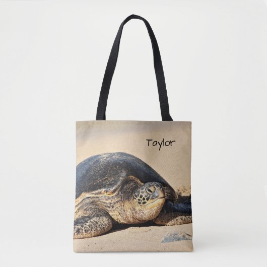 Hawaiian Zee Turtle Personalized Canvas tas (Voorkant)