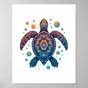 Hawaiian Zee Turtle Stropdas-Dye Hawaii Vacation B Poster