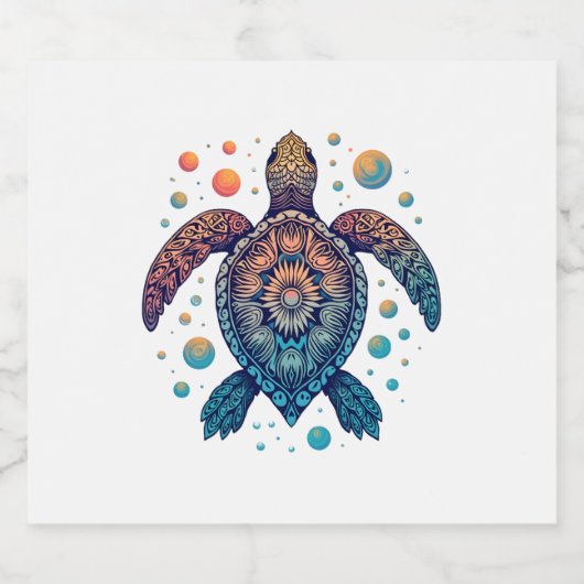 Hawaiian Zee Turtle Stropdas-Dye Hawaii Vacation B Sparkling Wijnetiket (Enkel label)