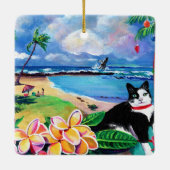 Hawaiians kerstkat in Poipu Ceramic Ornament (Achterkant)