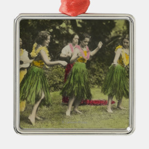 HawaiiHula dansers in ColorHawaii Metalen Ornament