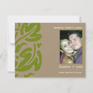 Hawaiin -Save the date -Groen Save The Date