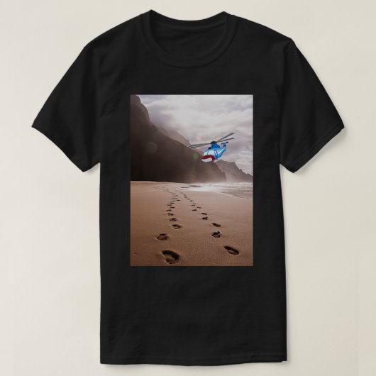 Hawaiin-voetafdrukken in het zand t-shirt (Design voorkant)
