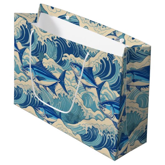 Hawaiitische afdruk groot cadeauzakje (Voorkant Gekanteld)