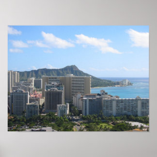 Hawaï's Waikiki en Diamond Head Poster