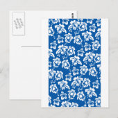 Hawiian Blue Flower Pattern Briefkaart (Voorkant / Achterkant)