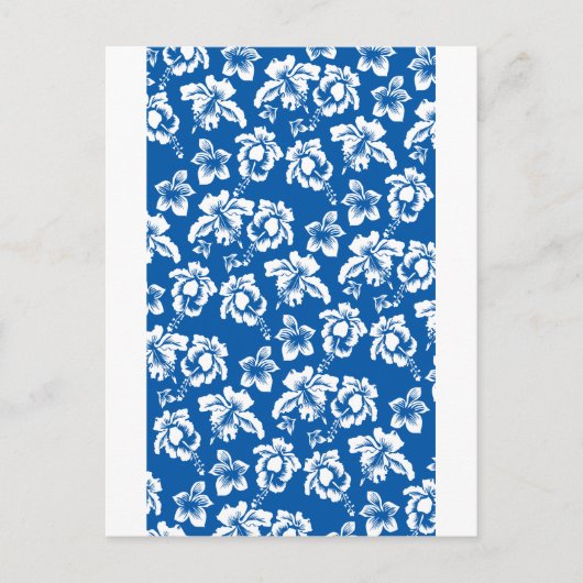 Hawiian Blue Flower Pattern Briefkaart (Voorkant)
