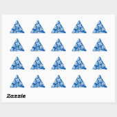 Hawiian Blue Flower Pattern Driehoek Sticker (Vel)