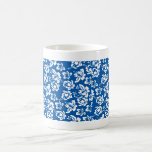 Hawiian Blue Flower Pattern Koffiemok