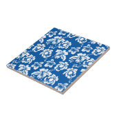 Hawiian Blue Flower Pattern Tegeltje (Zijkant)