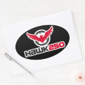 Hawk 250 Logo zwarte achtergrond ovale Sticker (Envelop)