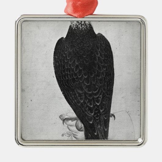 Hawk aan de hand metalen ornament (Voorkant)