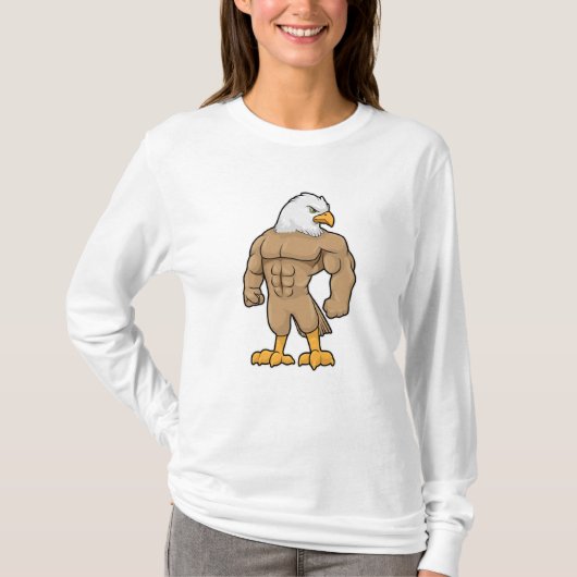 Hawk als Bodybuilder met Six pack T-shirt (Voorkant)