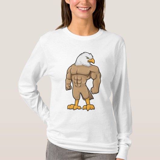Hawk als Bodybuilder met Six pack T-shirt (Voorkant)