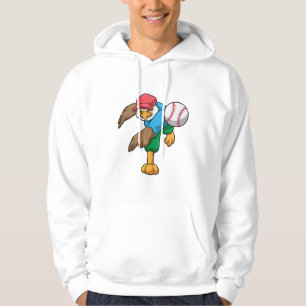 Hawk bij Baseball met honkbalknuppel Hoodie