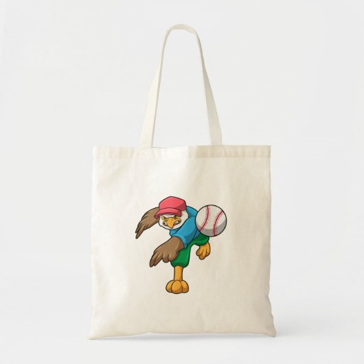Hawk bij Baseball met honkbalknuppel Tote Bag (Voorkant)