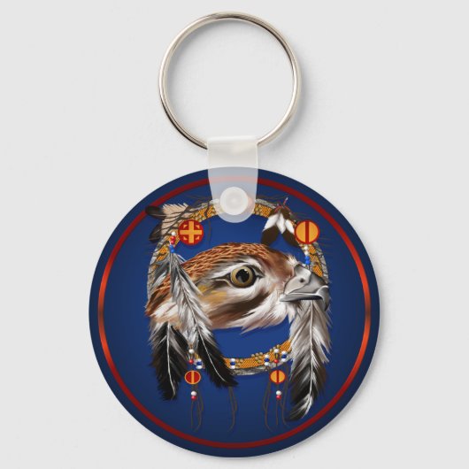 Hawk Face Dream Catcher Sleutelhanger (Voorkant)