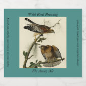 Hawk met rode schouders - Amerikaanse vogels van A Bier Etiket (Enkel label)