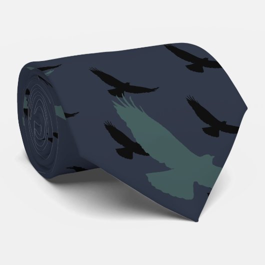 Hawk Raptor Predator Bird Silhouette Stropdas (Opgerold)