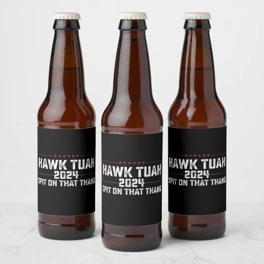 Hawk Tuah 2024 Spuug op dat ding presidentieel Bier Etiket (Flessen)