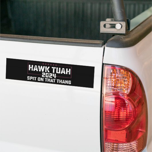 Hawk Tuah 2024 Spuug op dat ding presidentieel Bumpersticker (Op Truck)