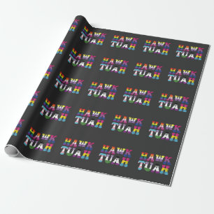 Hawk Tuah Grappige LGBTQ Regenboog Vlag Ally Trans Cadeaupapier