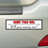 Hawk Tuah Meisje Trouw me Bumpersticker (Op auto)