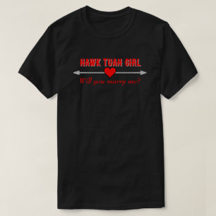 Hawk Tuah Meisje Wil je met me trouwen Rode Hart D T-shirt