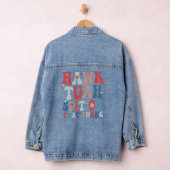 Hawk Tuah spuugde op die Thang Groovy Amerikaanse Denim Jacket (Hangar)