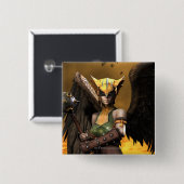 Hawkgirl Vierkante Button 5,1 Cm (Voorkant /achterkant)