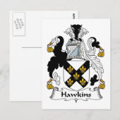 Hawkins Family Crest Briefkaart (Voorkant / Achterkant)