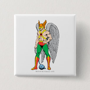 Hawkman Standing Pose Vierkante Button 5,1 Cm