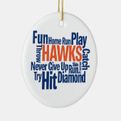 Hawks Baseball Keramisch Ornament (Rechts)
