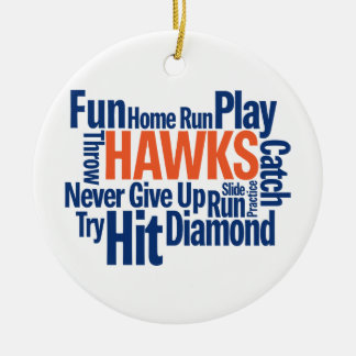Hawks Baseball Keramisch Ornament