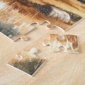 Hawks boven een klein oud bergdorpje. legpuzzel (Zijkant)