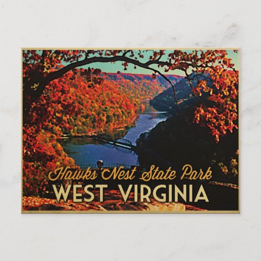 Hawks Nest SP West Virginia Briefkaart (Voorkant)