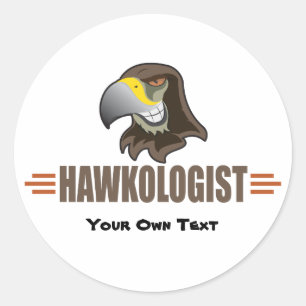 HAWKS - vogels, Mascot van het schoolsportteam Ronde Sticker