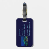 Hawksbill Zee Turtle Bagagelabel (Achterkant verticaal)