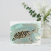 Hawksbill Zee Turtle Briefkaart (Staand voorkant)