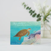 Hawksbill Zee Turtle Briefkaart (Staand voorkant)